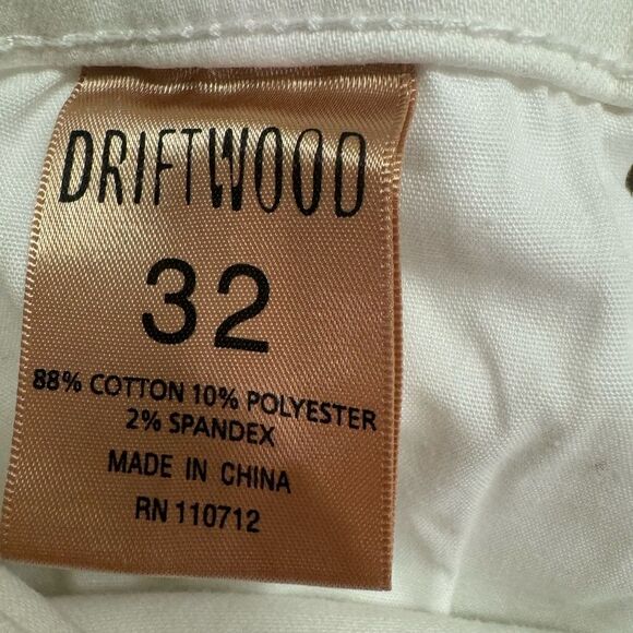Driftwood Anthropology White cuffed jeans crops size 32 - Picture 3 of 15